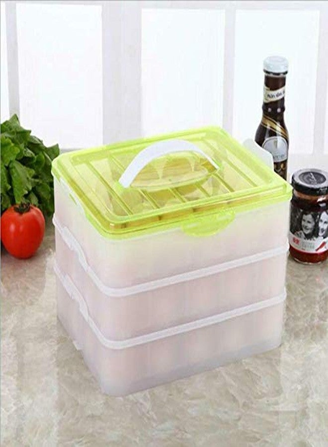 CPEX Plastic 3 Layer Airtight 72 Eggs Storage Box for Home, Kitchen, Fridge with Handle (Multicolor) - Image 1